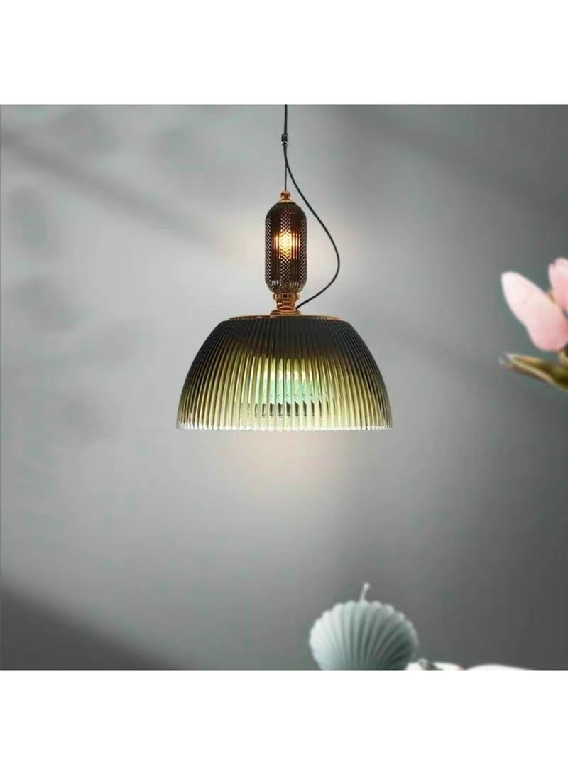  سبولكس إضاءة عصرية من SPOLUX، مصباح معلق فردي، مصباح، مصباح معلق أسود عتيق من الزجاج، لون أخضر داكن، 30 × 30 × 100 سم، مناسب لغرفة النوم والمطبخ والمقهى، ارتفاع قابل للتعديل. - Image 5